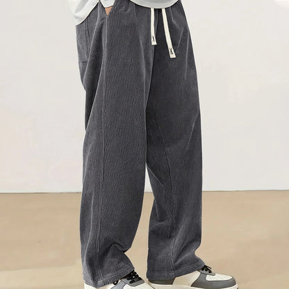 Men's Corduroy Pants Wide Leg Jogger Comfortable