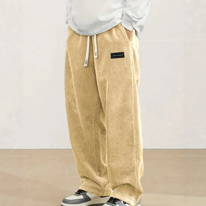 Men's Corduroy Pants Wide Leg Jogger Comfortable