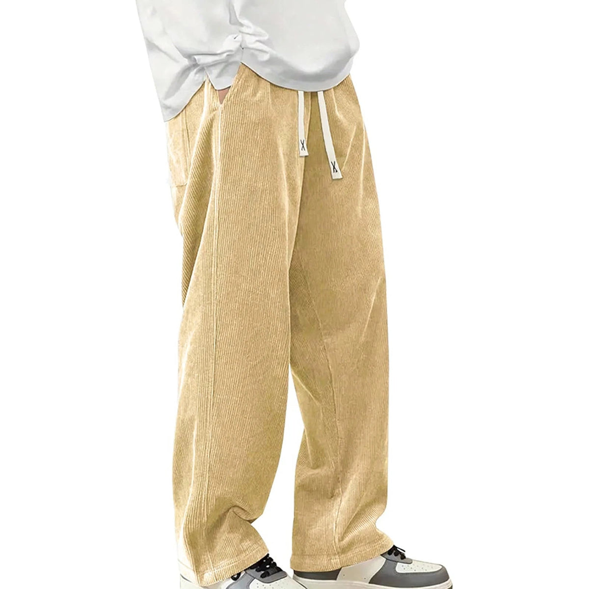 Men's Corduroy Pants Wide Leg Jogger Comfortable