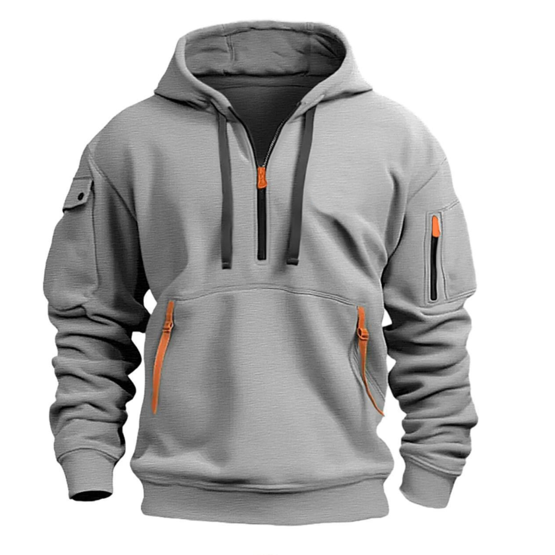 Men's Zip Hoodie Casual Fleece Sweatshirt with Pockets Warm