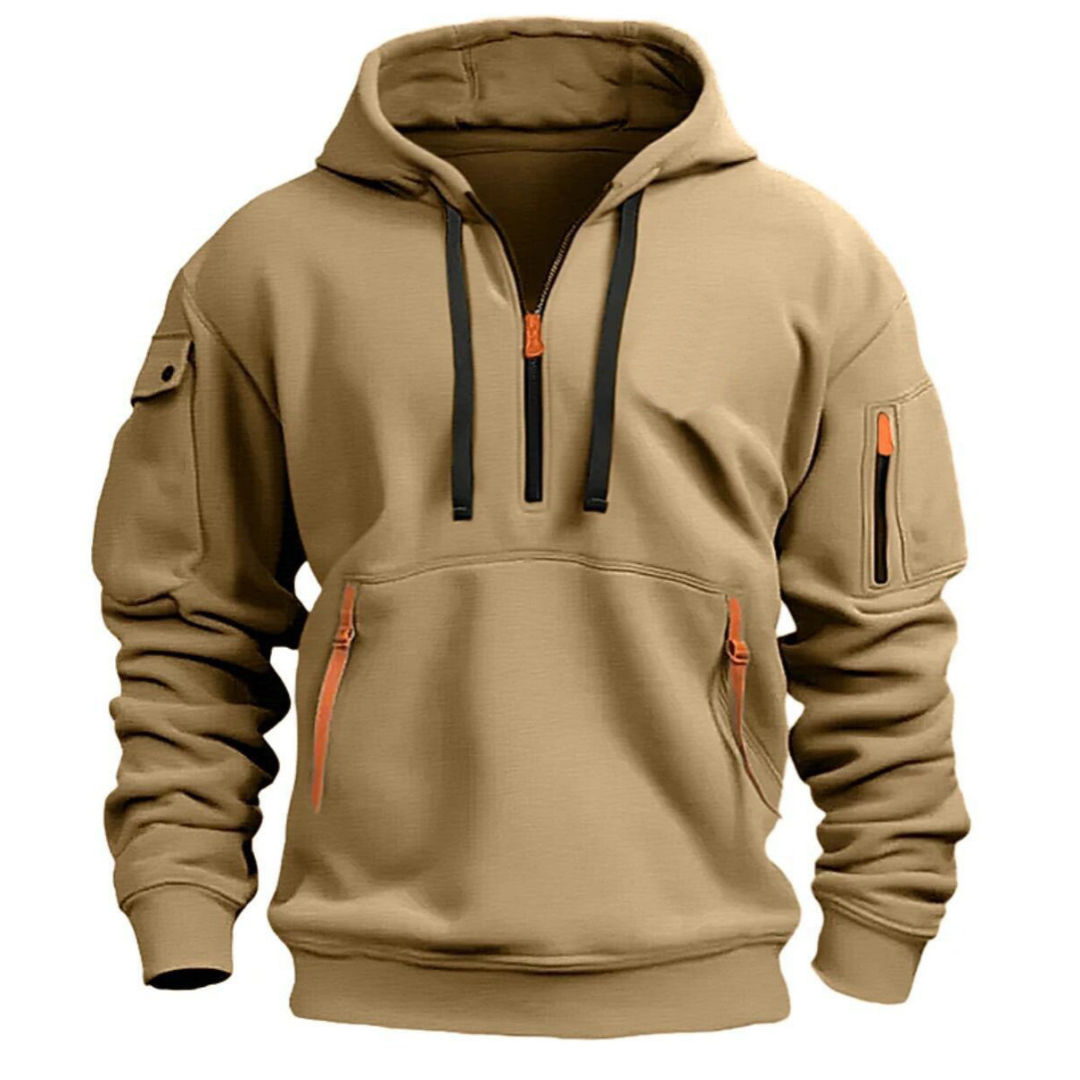 Men's Zip Hoodie Casual Fleece Sweatshirt with Pockets Warm