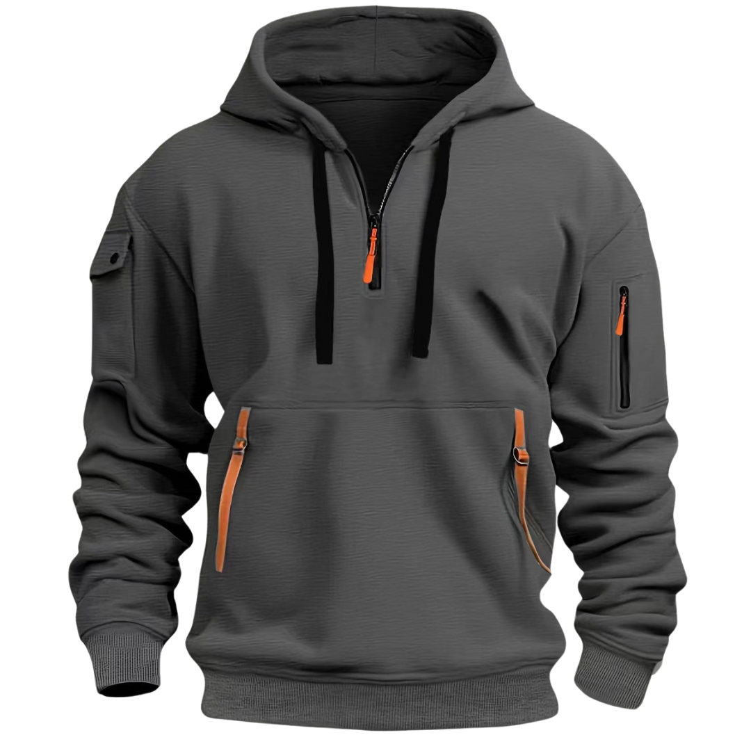 Men's Zip Hoodie Casual Fleece Sweatshirt with Pockets Warm