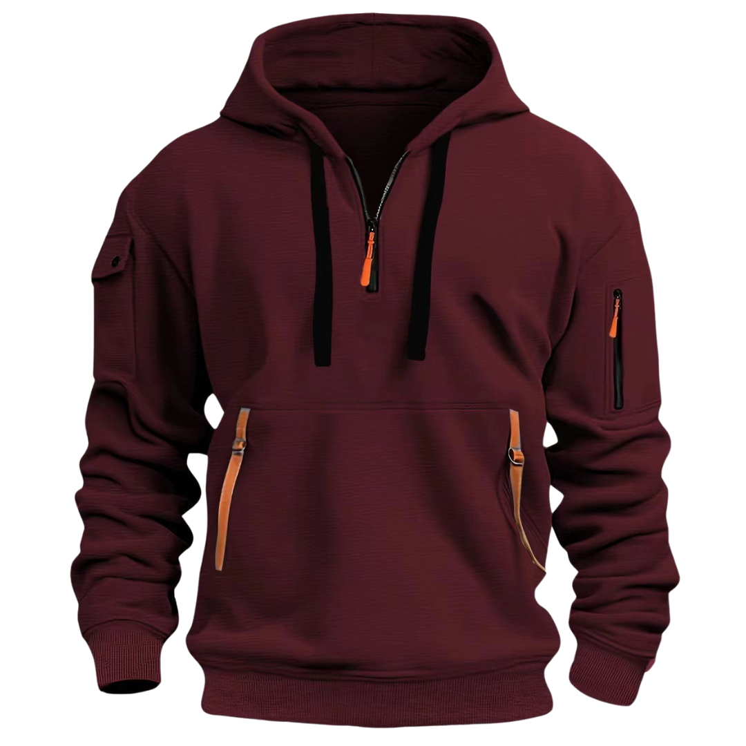 Men's Zip Hoodie Casual Fleece Sweatshirt with Pockets Warm