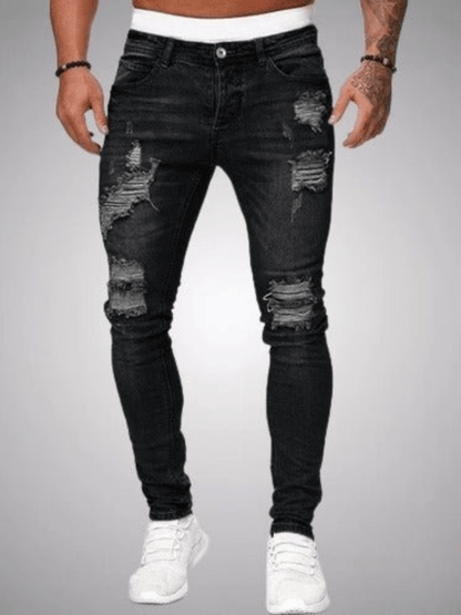 Men's Ripped Jeans Slim Fit Distressed Denim