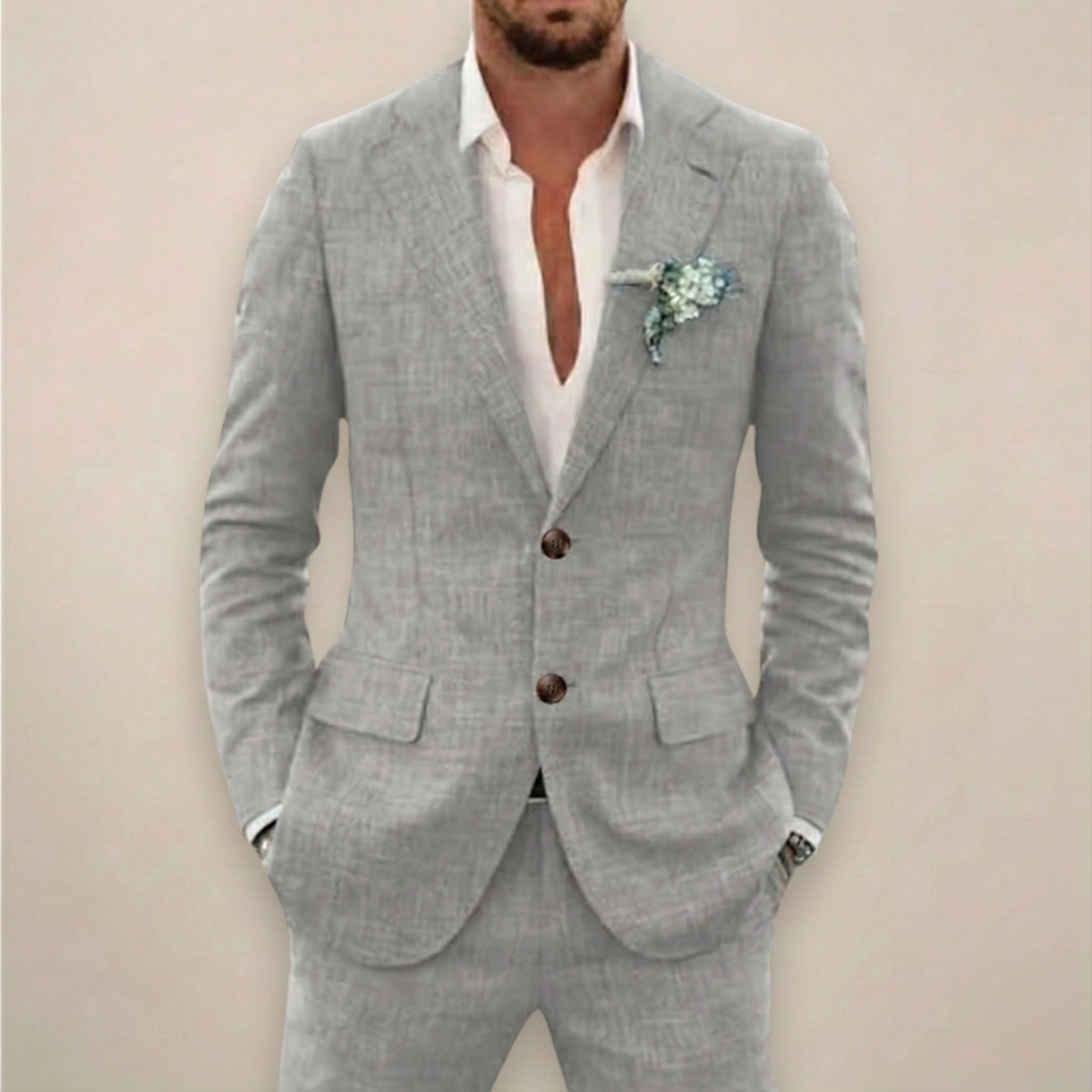 Men's Premium 2 Piece Suit Formal Wedding Business Jacket Trousers