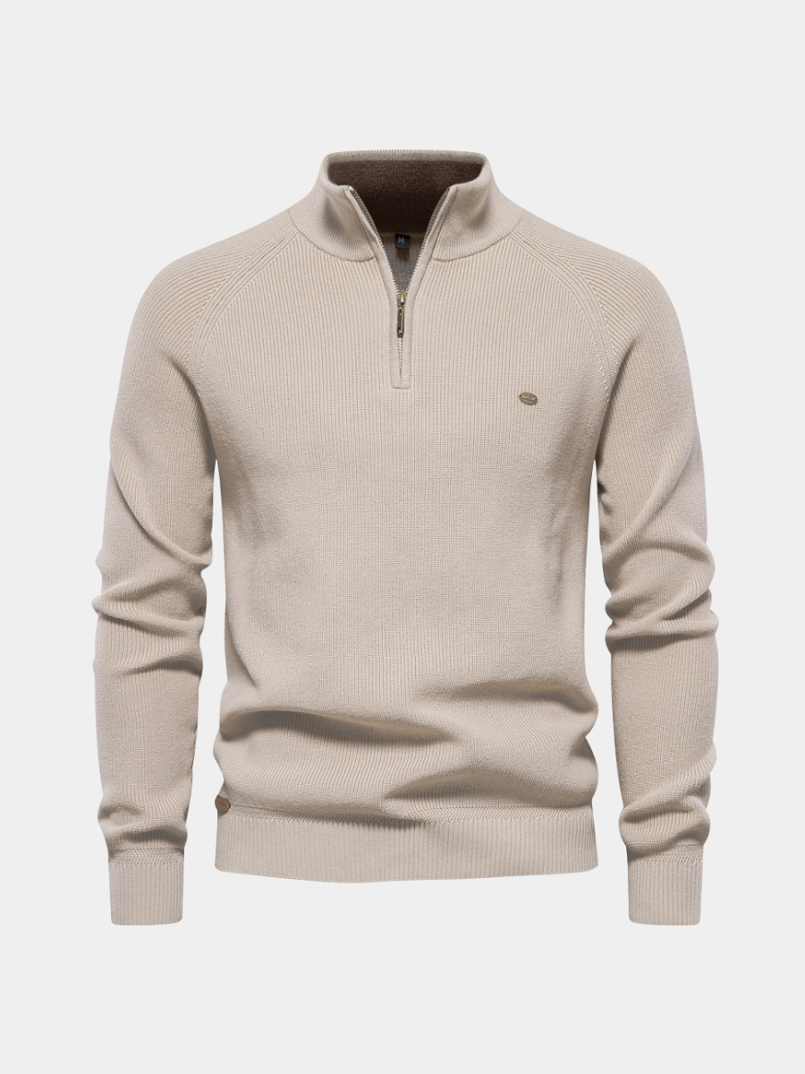 Men's Half Zip Sweater Breathable Knit Pullover Warm