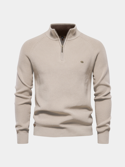 Men's Half Zip Sweater Breathable Knit Pullover Warm