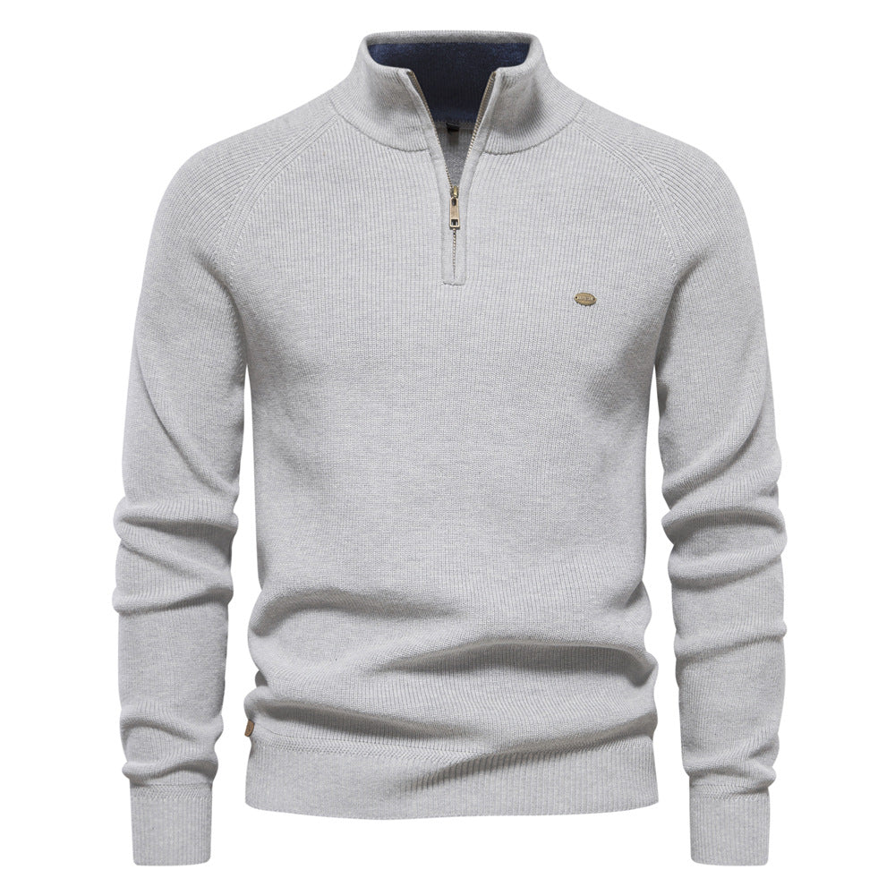 Men's Half Zip Sweater Breathable Knit Pullover Warm