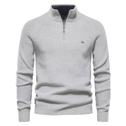 Men's Half Zip Sweater Breathable Knit Pullover Warm
