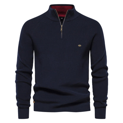 Men's Half Zip Sweater Breathable Knit Pullover Warm