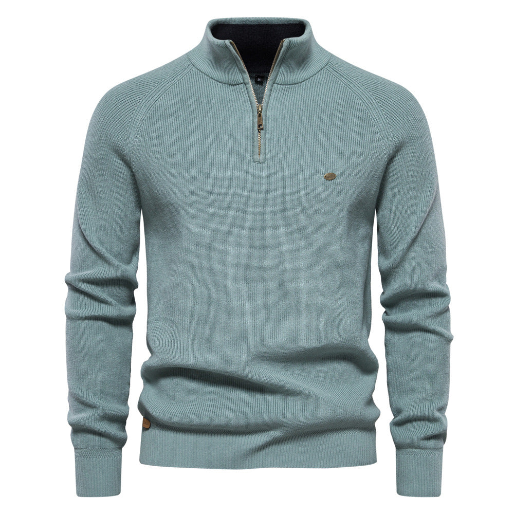 Men's Half Zip Sweater Breathable Knit Pullover Warm