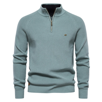 Men's Half Zip Sweater Breathable Knit Pullover Warm
