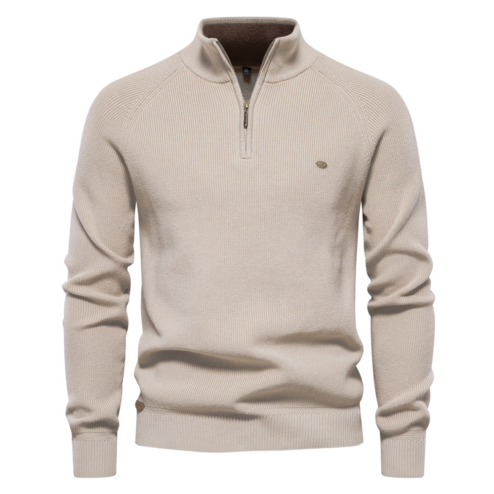 Men's Half Zip Sweater Breathable Knit Pullover Warm