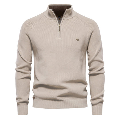 Men's Half Zip Sweater Breathable Knit Pullover Warm