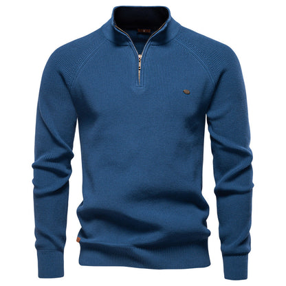 Men's Half Zip Sweater Breathable Knit Pullover Warm