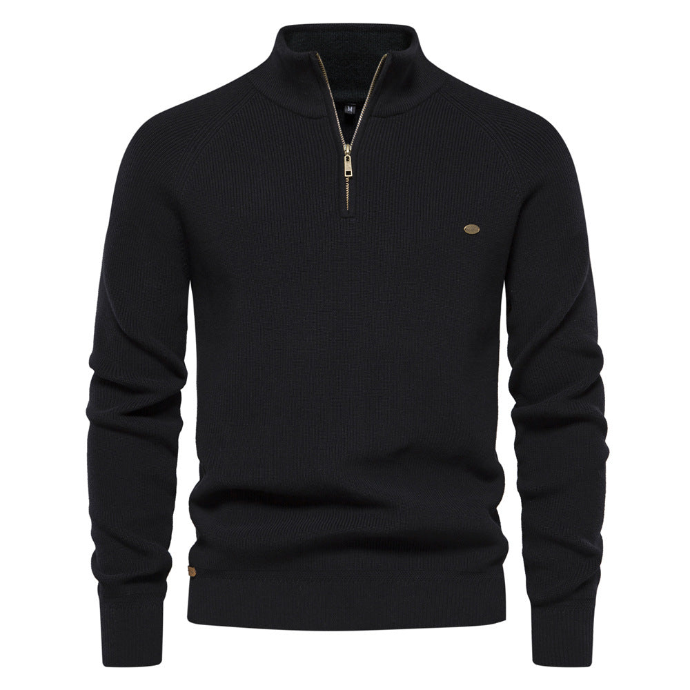 Men's Half Zip Sweater Breathable Knit Pullover Warm