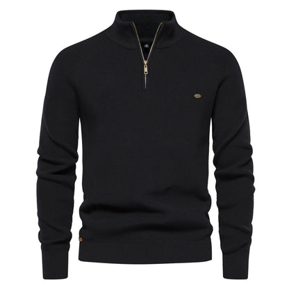 Men's Half Zip Sweater Breathable Knit Pullover Warm