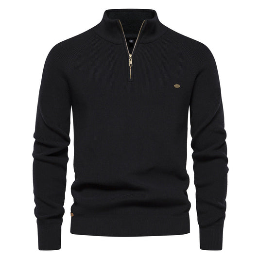 Men's Half Zip Sweater Breathable Knit Pullover Warm