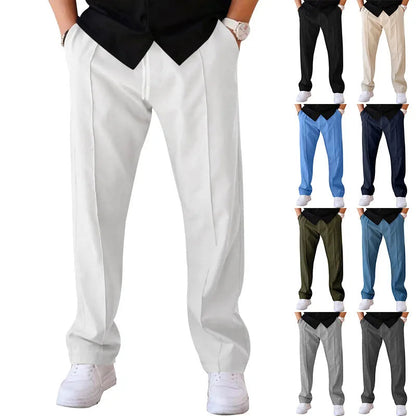 Men's Stretch Trousers Flexible Fit Smart Casual