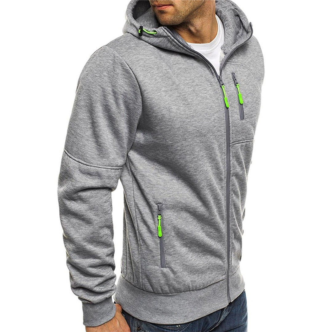 Men's Premium Zip Hoodie Warm Fleece Sweatshirt Comfortable Casual