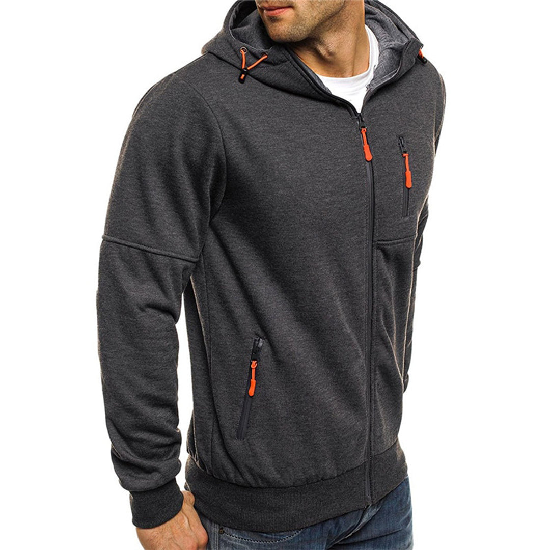 Men's Premium Zip Hoodie Warm Fleece Sweatshirt Comfortable Casual