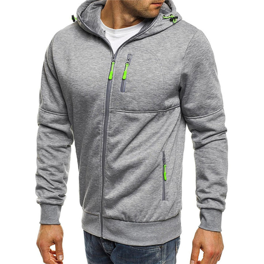 Men's Premium Zip Hoodie Warm Fleece Sweatshirt Comfortable Casual