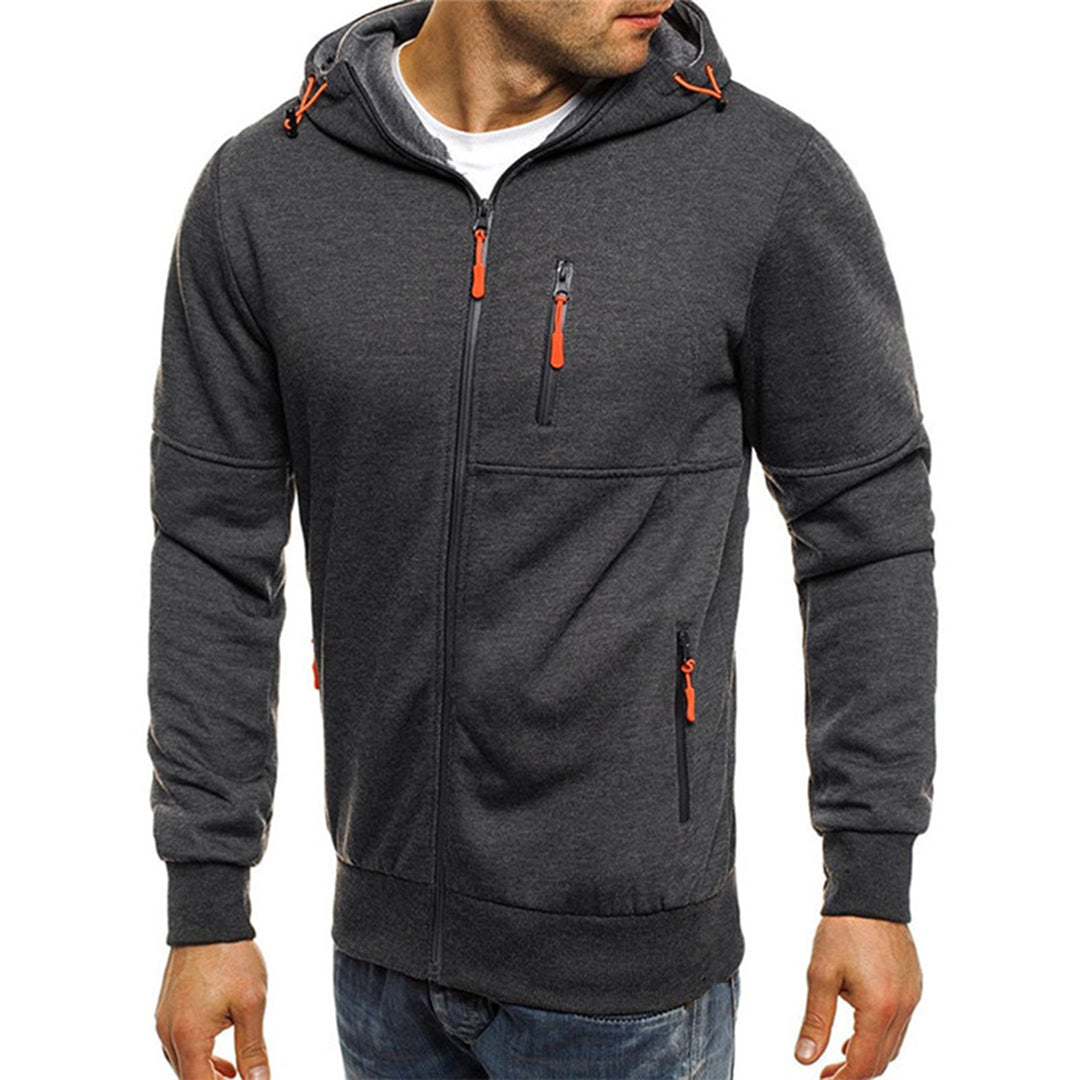 Men's Premium Zip Hoodie Warm Fleece Sweatshirt Comfortable Casual