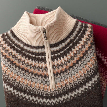 Men's Cashmere Half Zip Sweater Luxury Warm Pullover Premium Knit