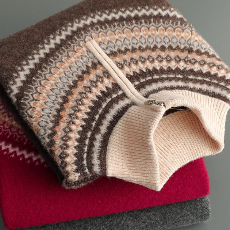 Men's Cashmere Half Zip Sweater Luxury Warm Pullover Premium Knit