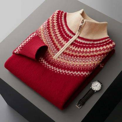 Men's Cashmere Half Zip Sweater Luxury Warm Pullover Premium Knit
