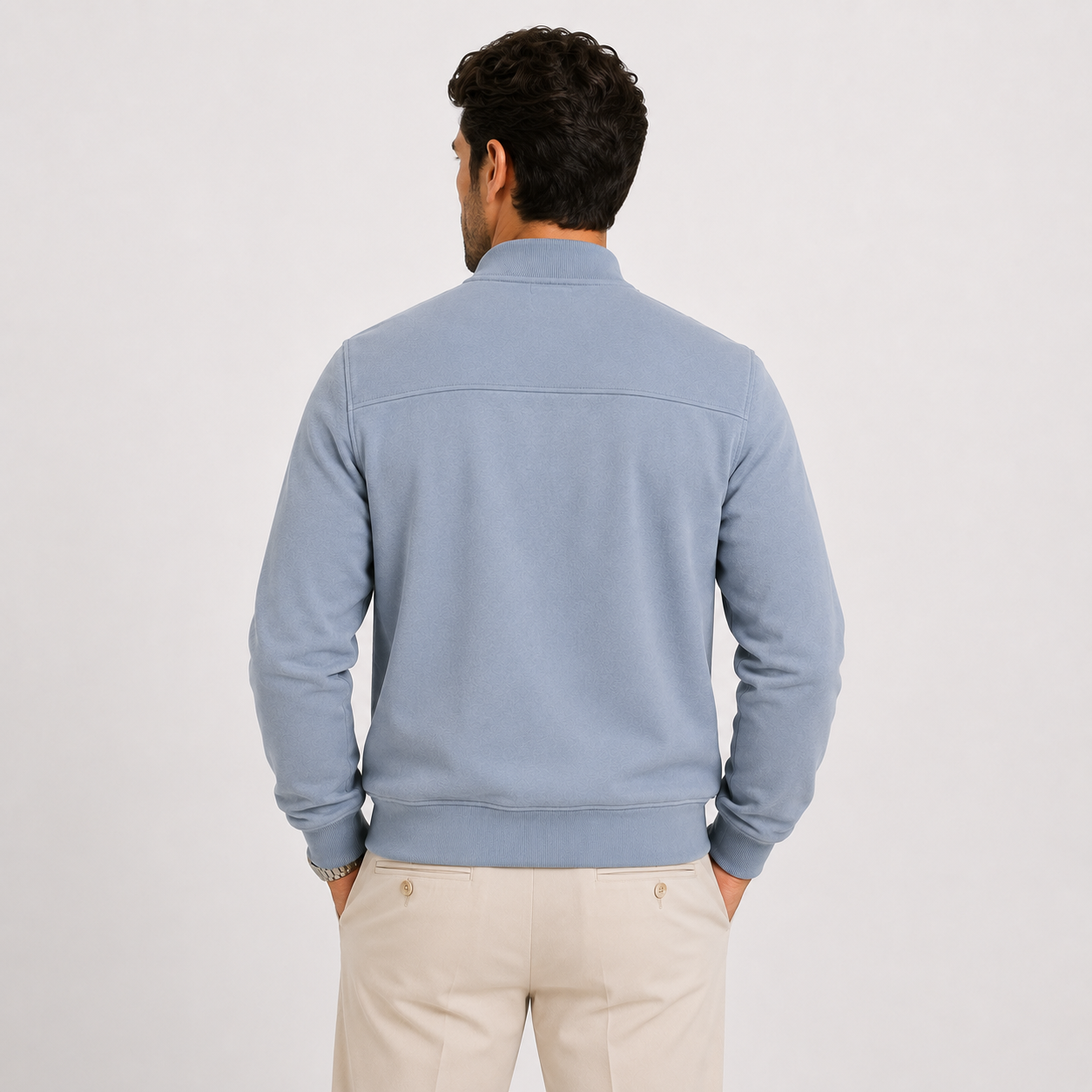 Men's Bomber Jacket Neutral Suede Lightweight Casual Outerwear