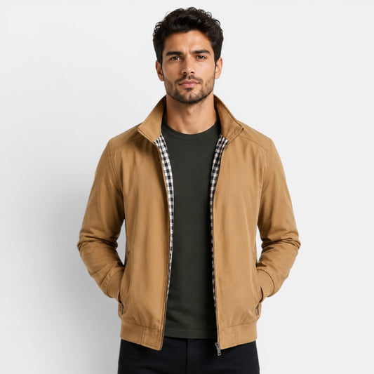 Men's Casual Jacket Lightweight Breathable Zip Front Neutral Fabric