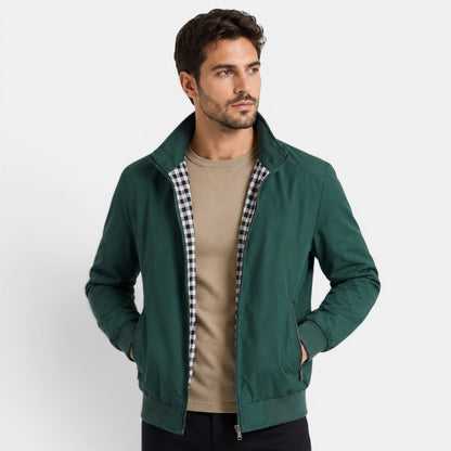Men's Casual Jacket Lightweight Breathable Zip Front Neutral Fabric