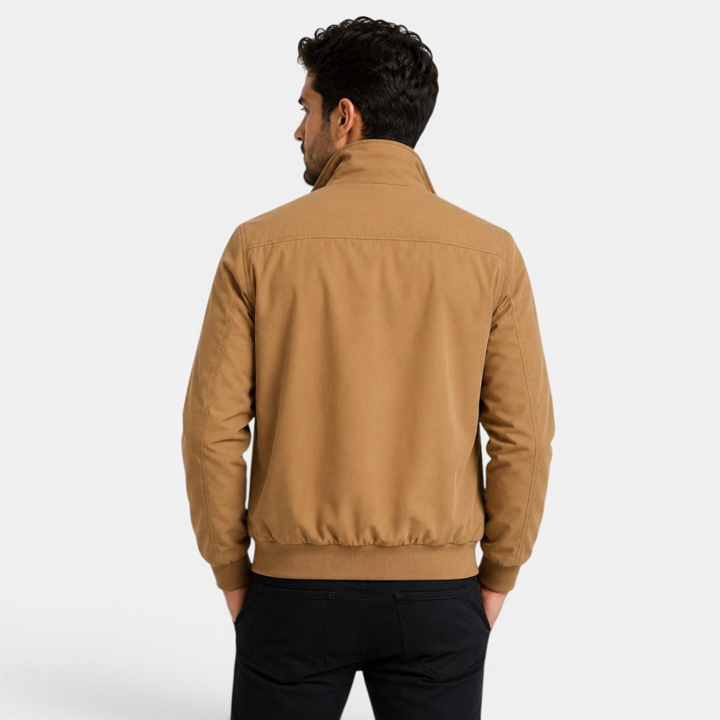 Men's Casual Jacket Lightweight Breathable Zip Front Neutral Fabric