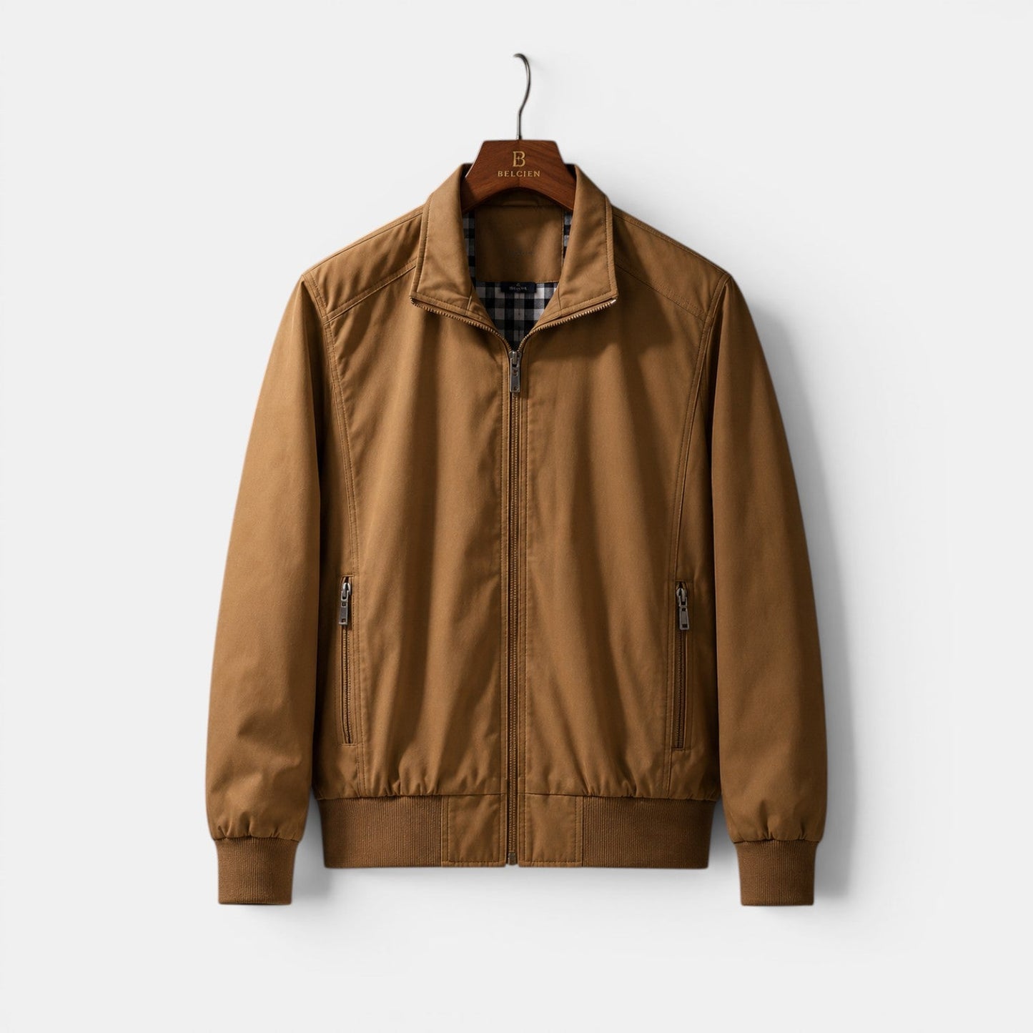 Men's Casual Jacket Lightweight Breathable Zip Front Neutral Fabric