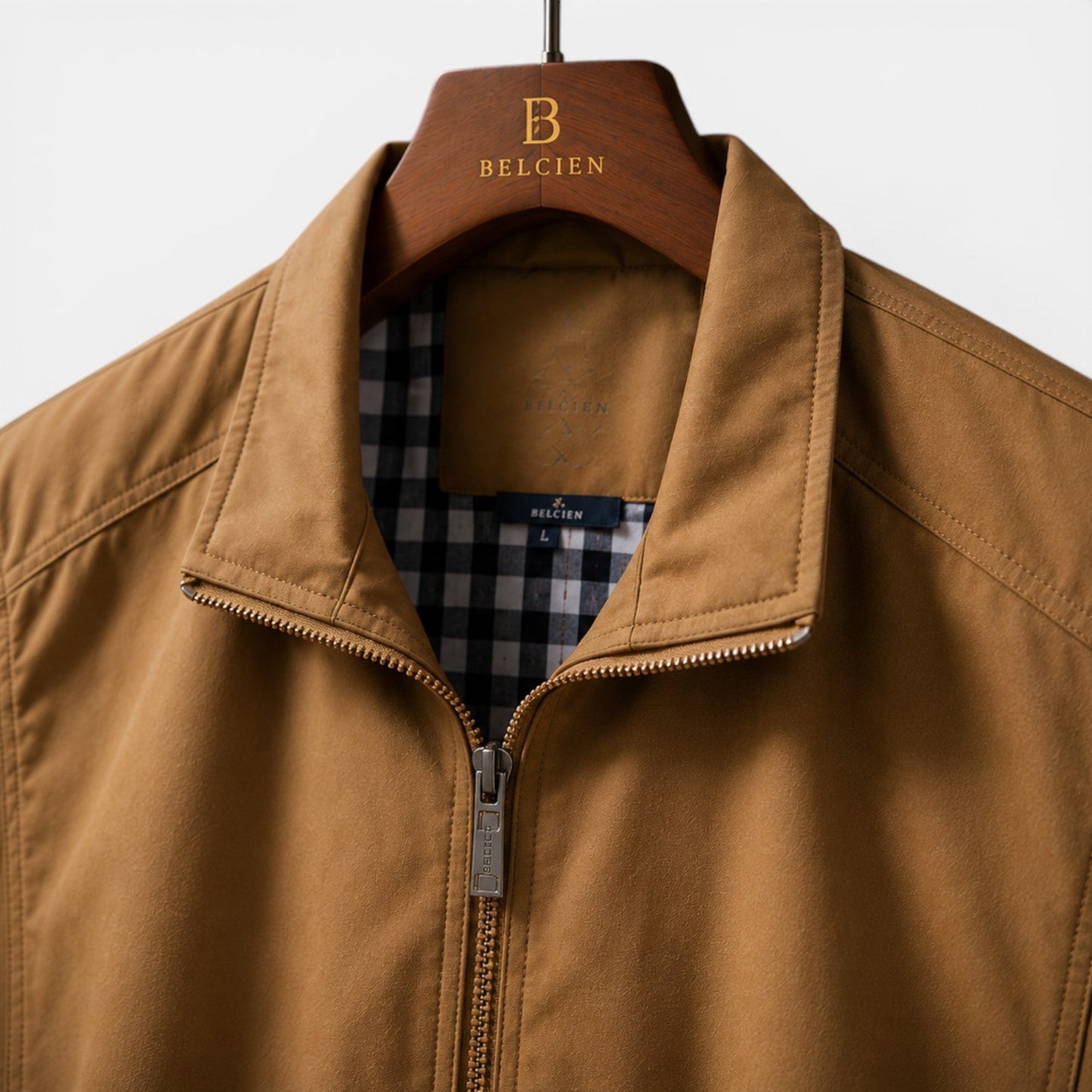 Men's Casual Jacket Lightweight Breathable Zip Front Neutral Fabric