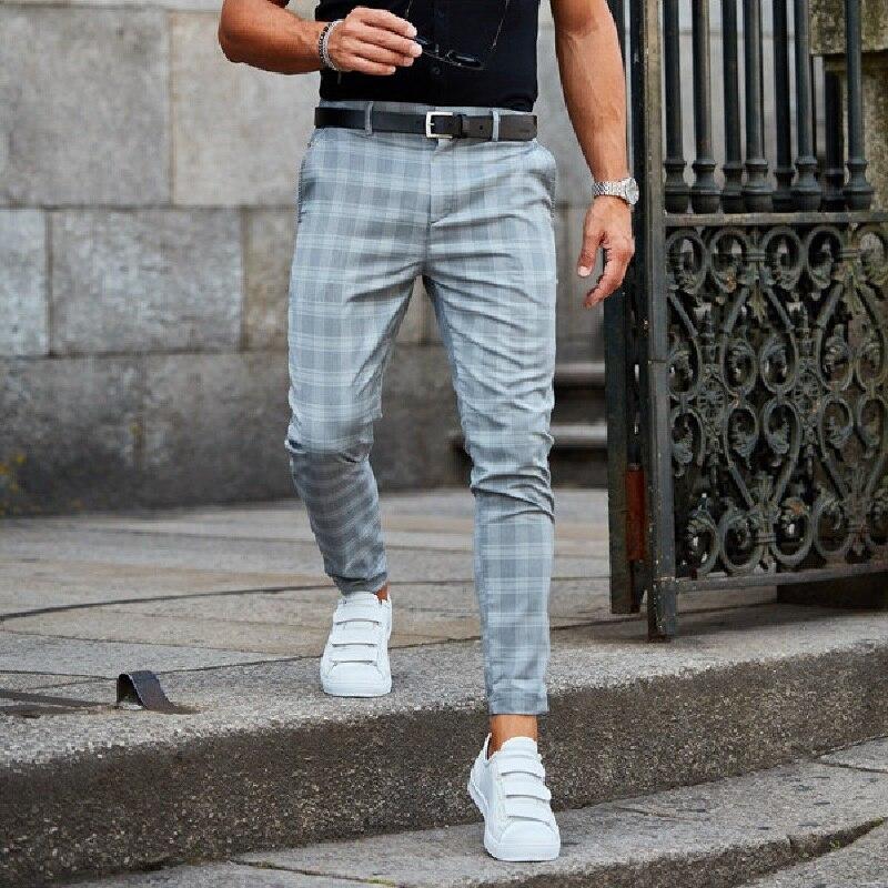 Men's Checked Stretch Trousers | Modern Comfortable Casual Fit Pants 2