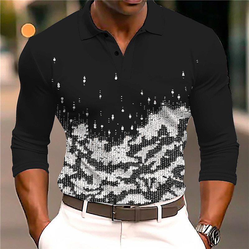 Men's Cotton Blend Long Sleeve Polo Shirt | Elegant Slim-Fit Casual Wear 1
