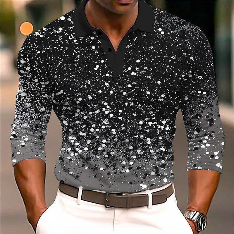 Men's Cotton Blend Long Sleeve Polo Shirt | Elegant Slim-Fit Casual Wear 2