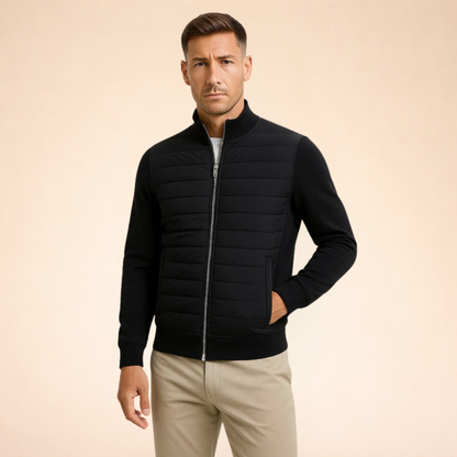 Men's Cotton Polyester Hybrid Puffer Jacket | Lightweight Comfortable Spring Outerwear 0