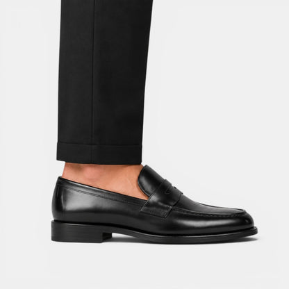 Men's Dress Shoes Brown Premium Leather Penny Loafers