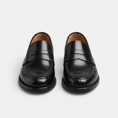 Men's Dress Shoes Brown Premium Leather Penny Loafers