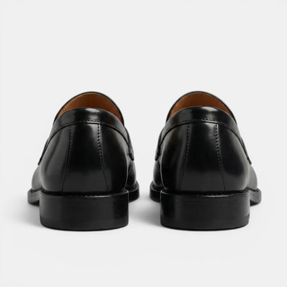 Men's Dress Shoes Brown Premium Leather Penny Loafers