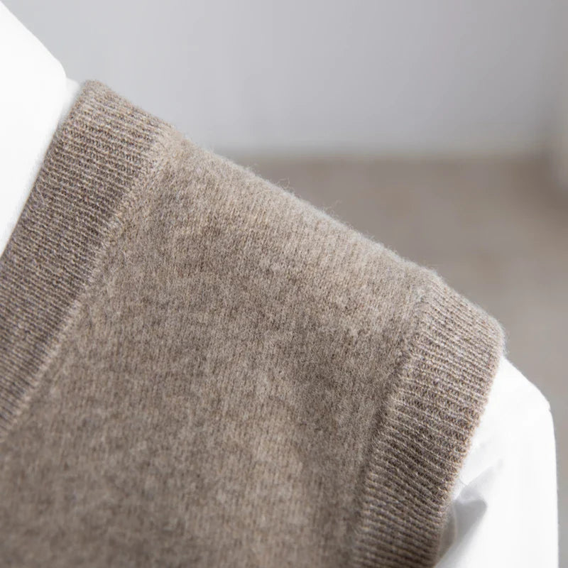 Men's Extrafine Merino Wool Sweater Vest | Lightweight V-Neck Layering Piece 4