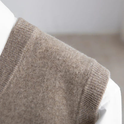 Men's Extrafine Merino Wool Sweater Vest | Lightweight V-Neck Layering Piece 4