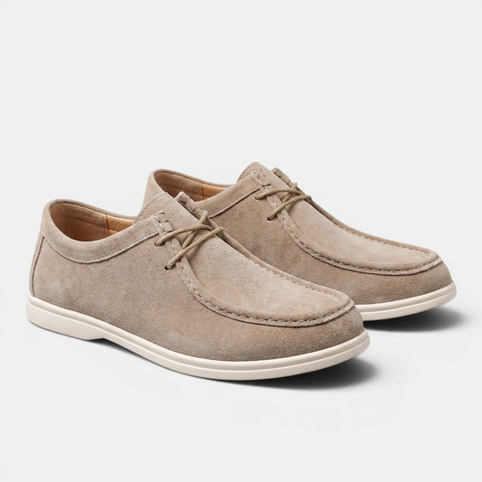 Men's Lace-Up Office Shoes Natural Suede Lightweight