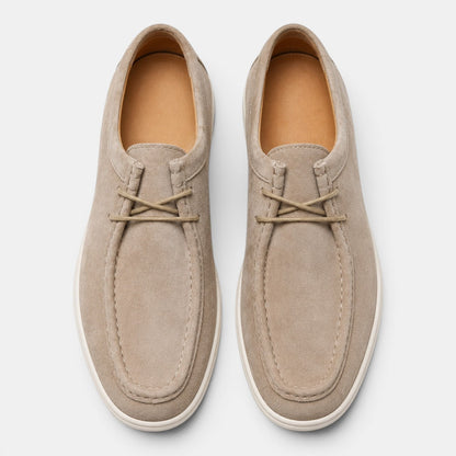 Men's Lace-Up Office Shoes Natural Suede Lightweight
