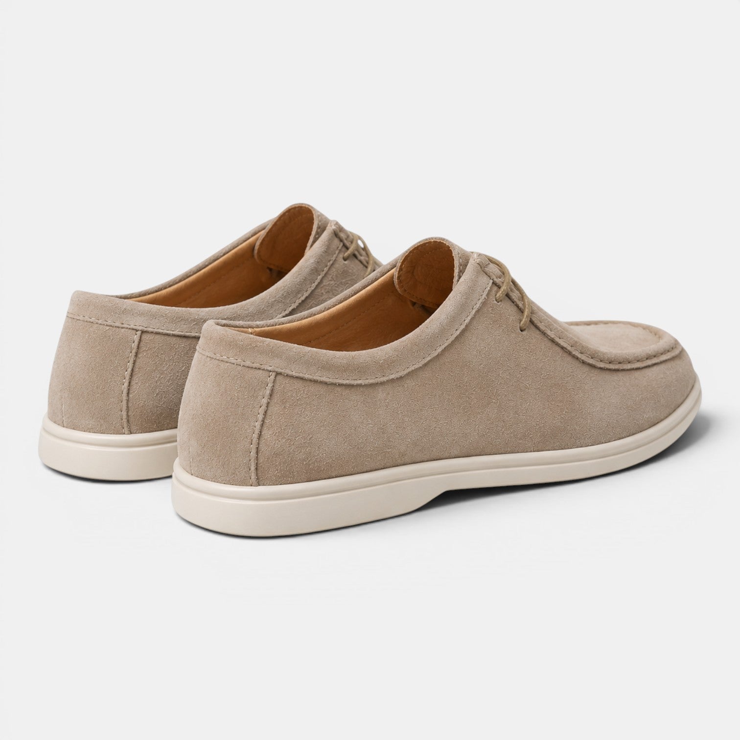 Men's Lace-Up Office Shoes Natural Suede Lightweight