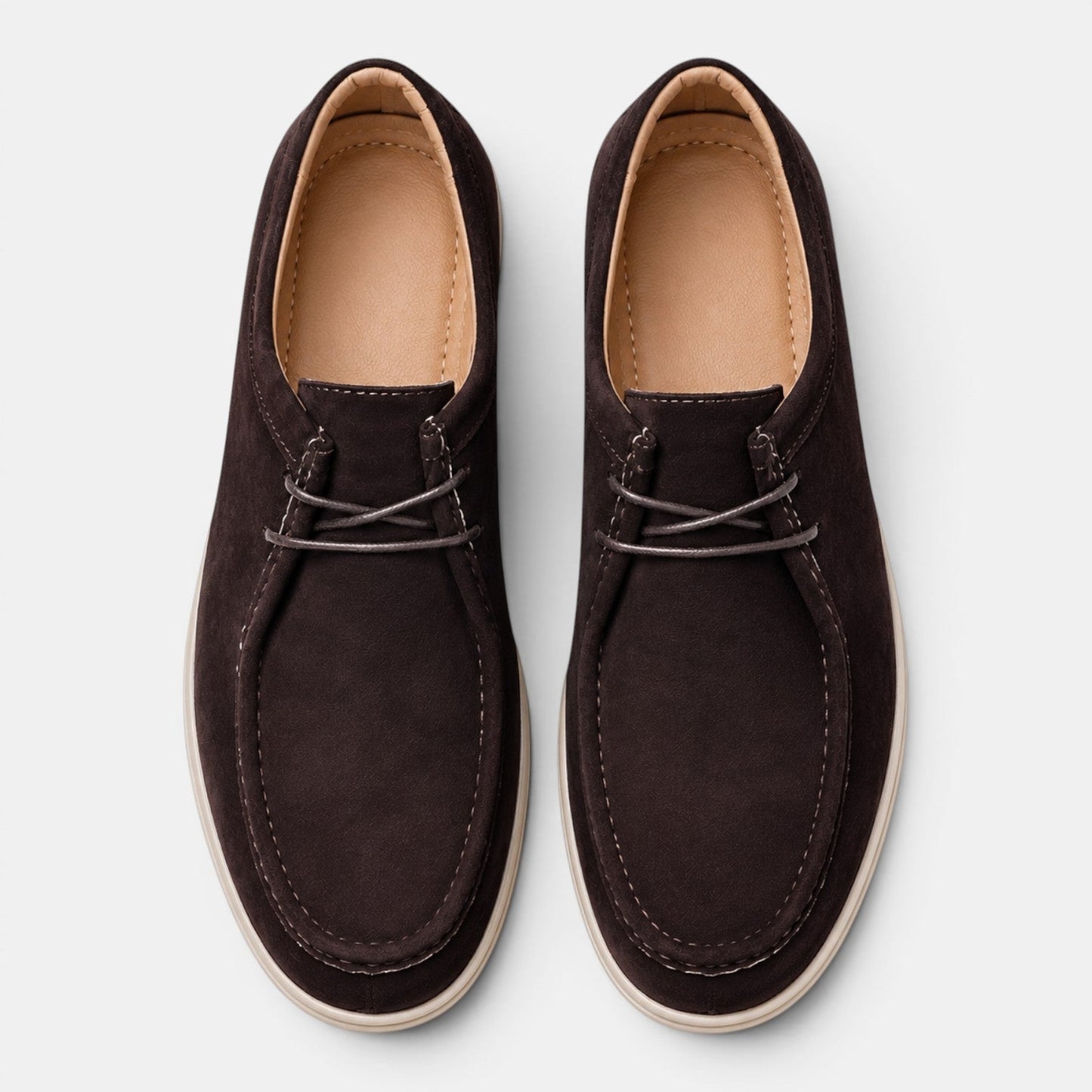 Men's Lace-Up Office Shoes Natural Suede Lightweight