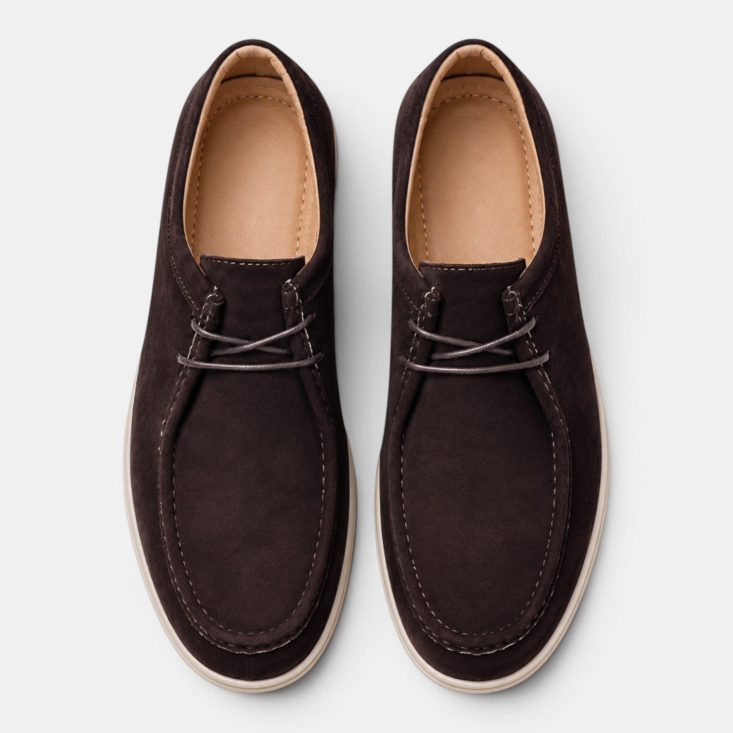 Men's Lace-Up Office Shoes Natural Suede Lightweight